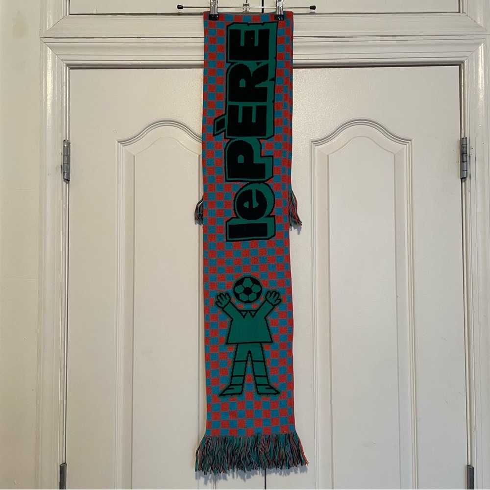 Le Père Blue/Green/Pink Checkered Rugby Scarf